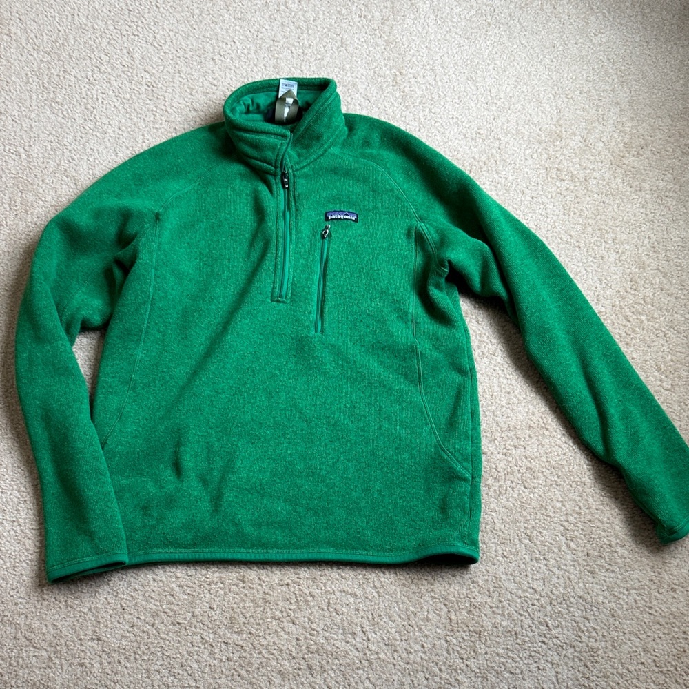 Patagonia Men's Zip-Up Sweater in Vibrant Green